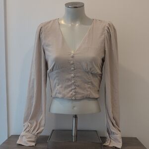 House of Harlow 1960 Cream V-Neck Top